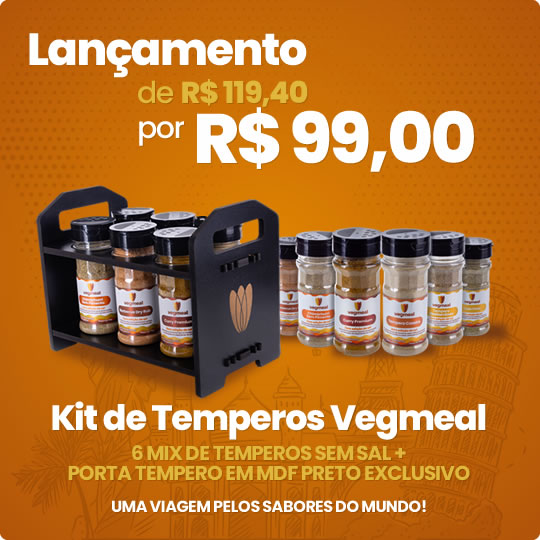 Kit de Temperos Vegmeal - Lanamento de R$ 119,40 por R$ 99,00 - Promoo de Lanamento - Poucas unidades